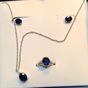 3 piece sapphire jeweyset